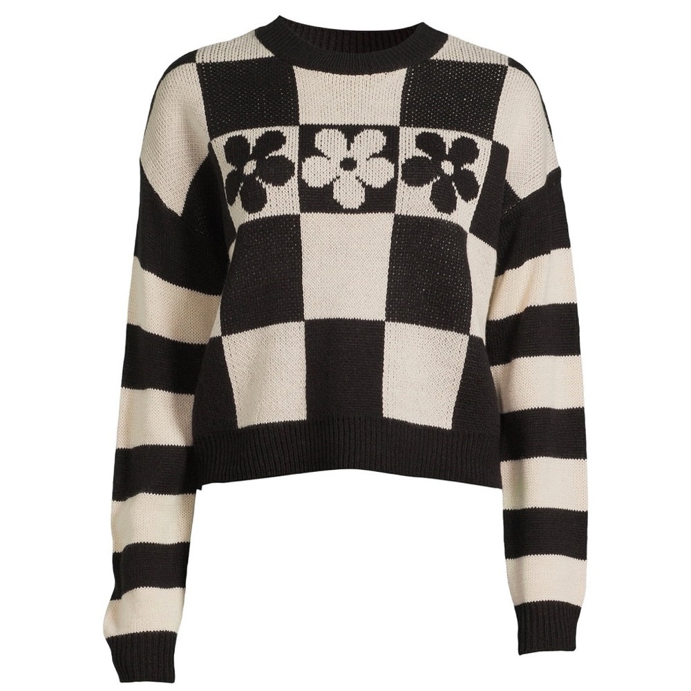 No Boundaries Juniors Crewneck Novelty Sweater